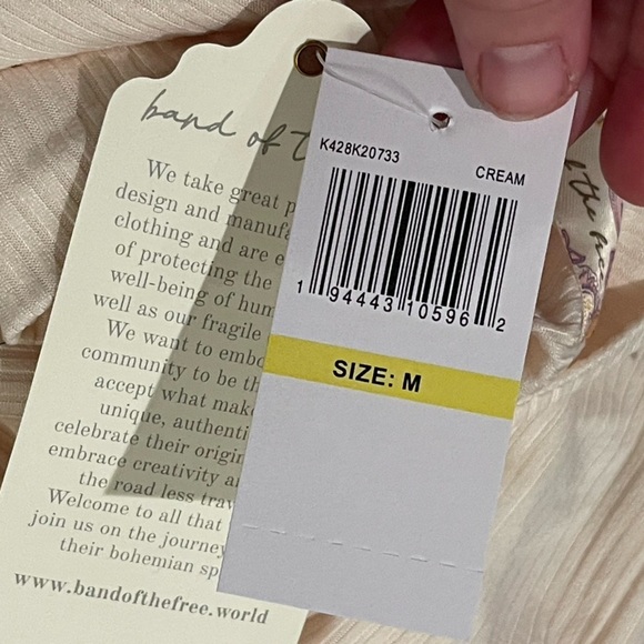 Band of the free nwt AVRIL Ivory MOCK NECK CROP TOP - Picture 7 of 11